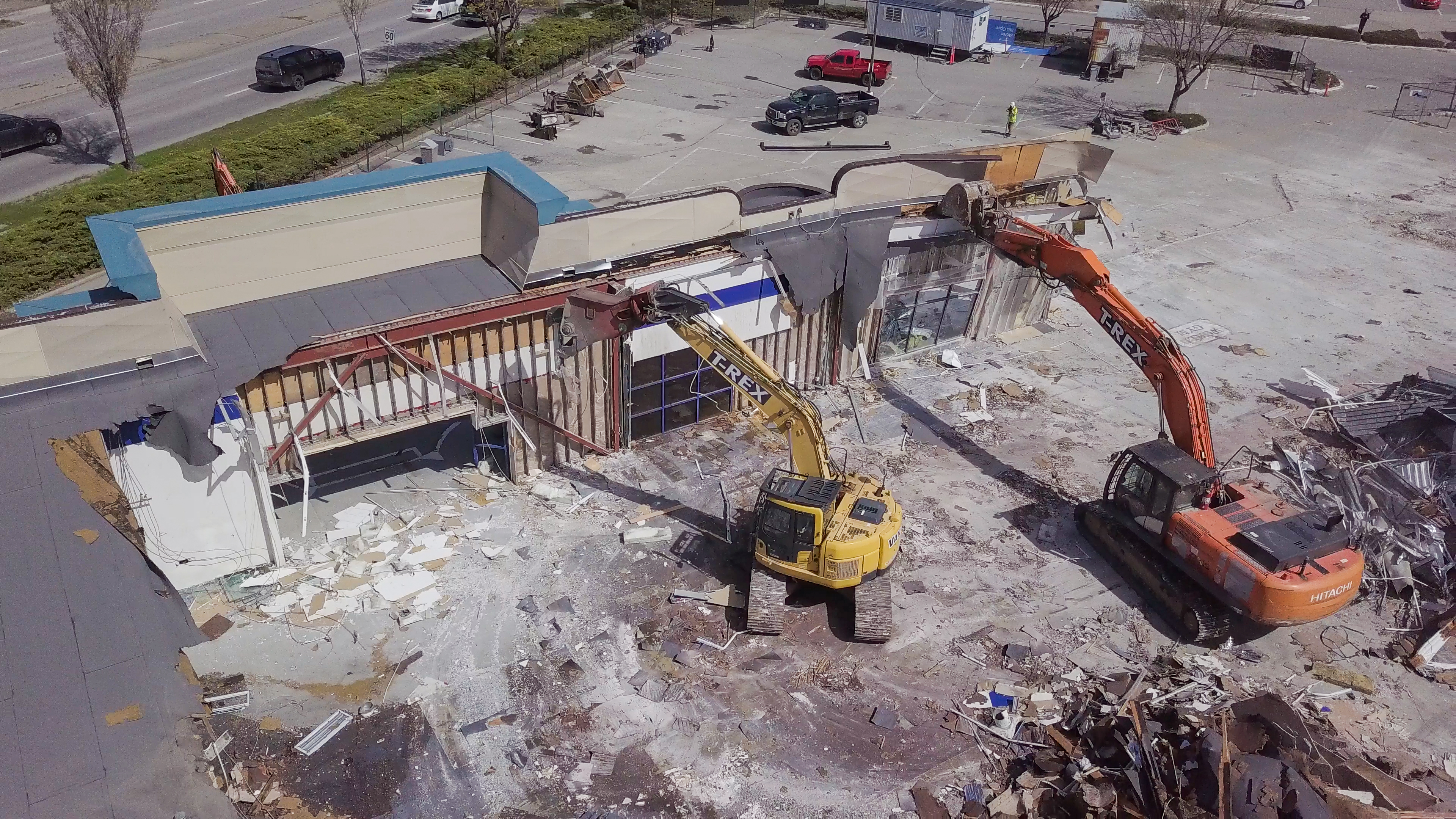 Two excavators at work